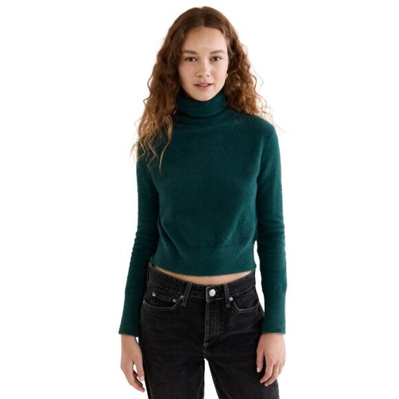 LINE Freya Cropped Turtleneck in Bottle Green NWT - Picture 1 of 6